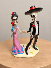 Day of the Dead Skeleton Bride  Groom Wedding Couple Figurine