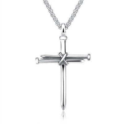 Car Rearview Mirror Cross Pendant Necklace for Men Hanging Decoration Gift