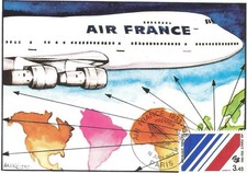 CARTE  1ER JOUR  BOEING  AIR FRANCE   18 06   1983