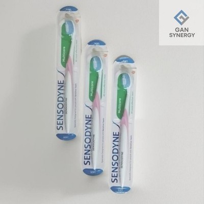 3 × Sensodyne Multicare Soft Toothbrush Gentle & All Round Effective Clean