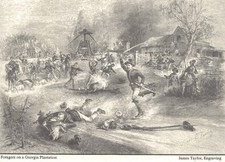 FORAGERS ON A GEORGIA PLANTATION~1888 JAMES TAYLOR ENGRAVING
