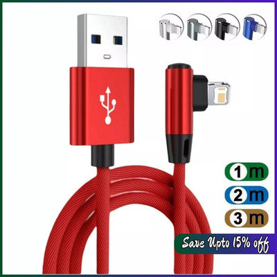 iPhone Schnellladekabel 90 Grad Winkel 30cm für 7 8 X 11 12 13 14 IOS 8-Pin 1-3m