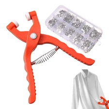 100x Metal Snap Fastener Kit With Hand Press Tool Sewing Buttons Fastening Tool