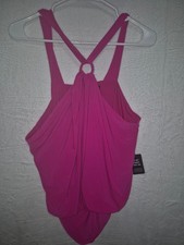 Express NWT Draped Magenta Bodysuit Sz Large 58 Retail Festival Clubwear Y2K