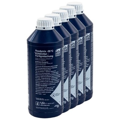 Kühlerfrostschutz Febi -35°C Fertiggemisch 5 X 1,5 Liter Blau für Mercedes Smart