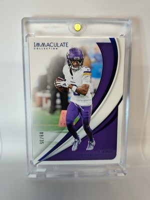  #d/35 JORDAN ADDISON BLUE FOIL ACTION SP 2024 IMMACULATE FOOTBALL Vikings