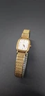 Seiko Watch Women 18mm White Dial Gold Tone Tank 1N00-5K29 Untested See Photos
