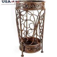 Antique Style Metal Umbrella Stand W/ Removable Drip Tray Home Office Decor New