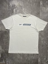Vintage Reebok Y2k 90s Style Big Logo Beige Tee Shirt Polo