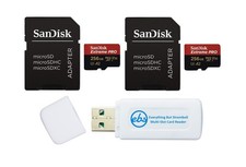 SanDisk MicroSDXC Extreme Pro 256GB 2 Memory Cards Compatible with GoPro Ac...