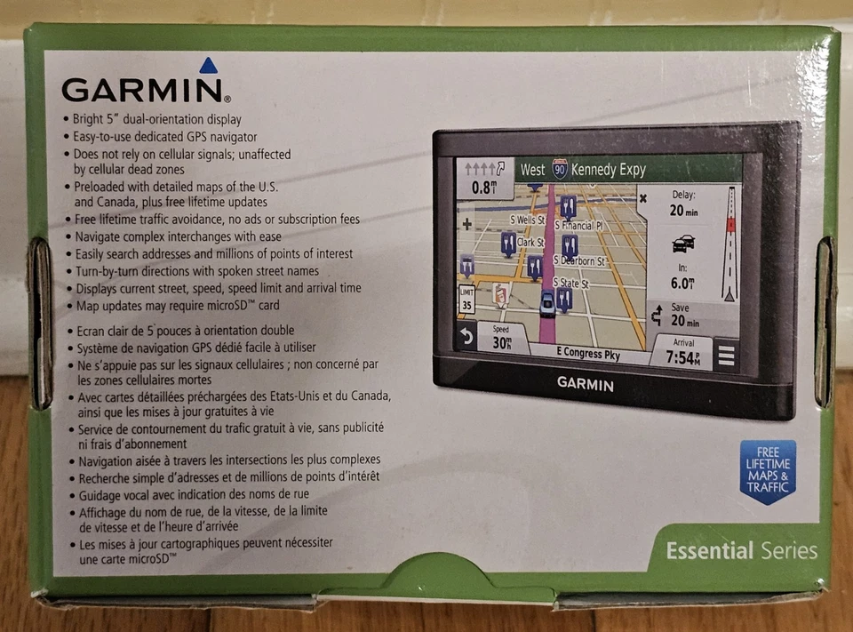 Garmin nüvi 56LMT GPS,  5" Screen, In Original Box W/Manual And Charger Vintage - Image 3 of 4