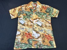 Vintage 70s Mauna Kea Hawaiian Print Shirt Mens Sz S Poly Tropical Dagger Collar