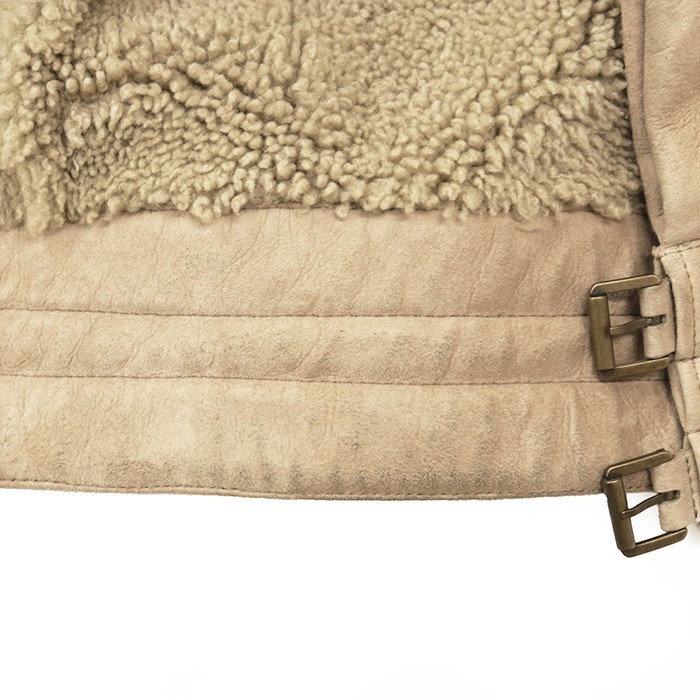 GUCCI Vintage Leather Coat Size 48 Men Lamb leather with boa lining Camel image 8