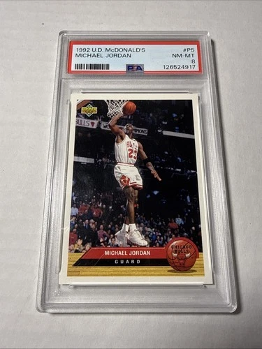 1992 Upper Deck McDonalds #P5 Michael Jordan Chicago Bulls NBA Card PSA 8