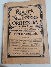 Antico libro di musica Root's Beginners Orchestra n.2 Prof DS McCosh