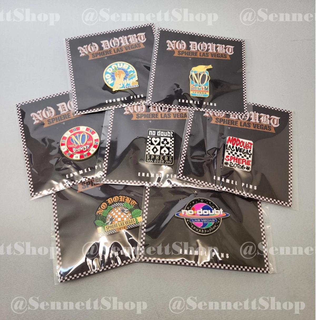 No Doubt 2026 Complete Set of 7 Album Cover Enamel Pins - Sphere, Las Vegas