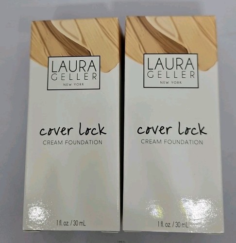 Laura Set Lock Laura Geller Cover Lock Cream Foundation 1oz/30mL Sand Lot of 2 | eBay