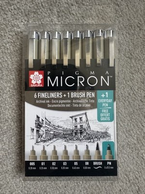 Sakura Pigma Micron schwarz Stift Set Zeichnung Illustration Manga Archiv Stifte NEU UND VERPACKT