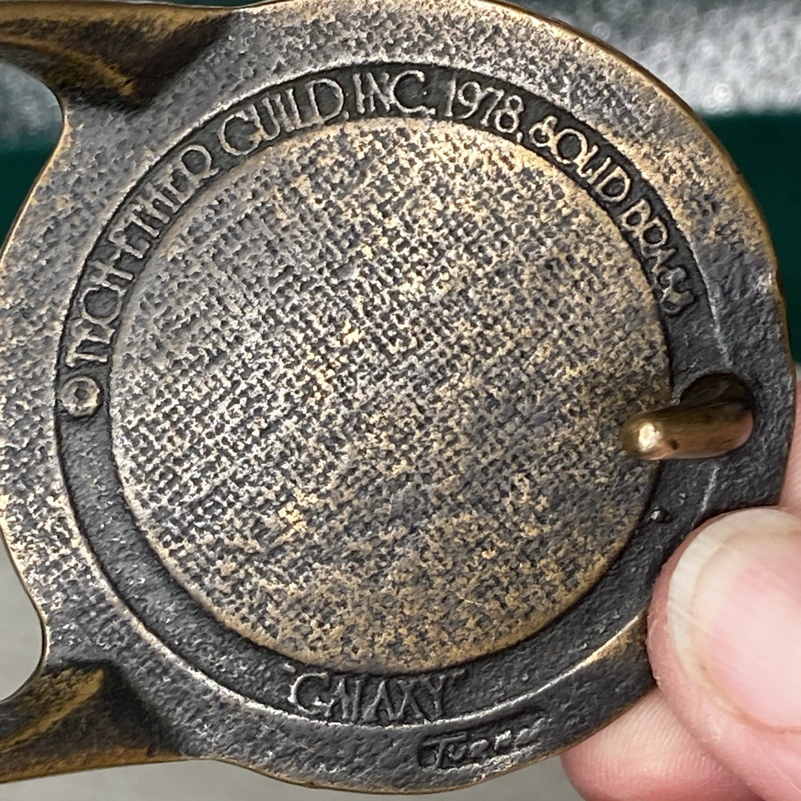 TECH-ETHER GUILD 1978 SOLID BRASS GALAXY BELT BUC… - image 3