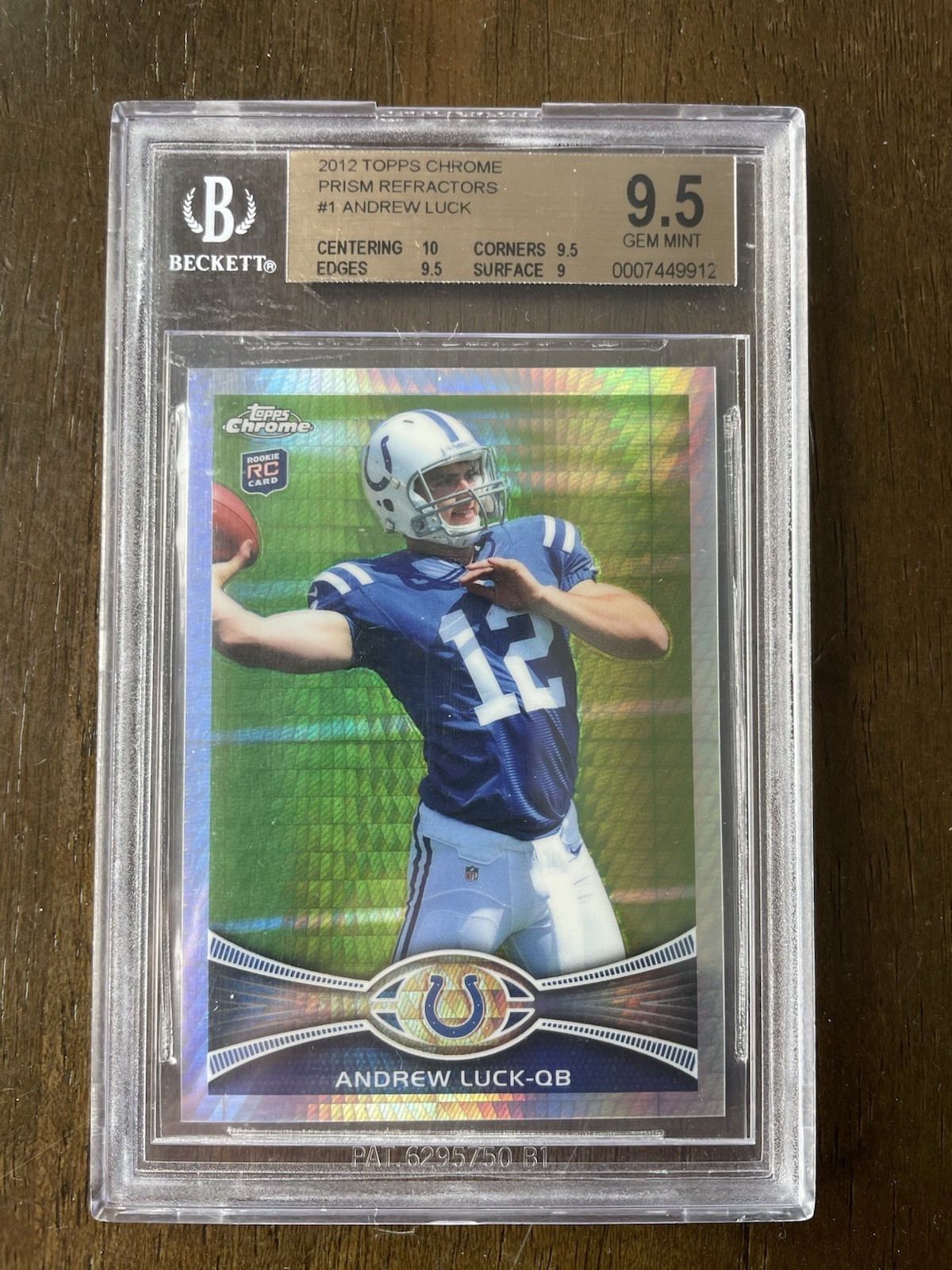 2012 Topps Chrome Andrew Luck Prism Refractor Rookie RC #/216! BGS 9.5 Colts