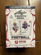 2024 Leaf Trinity x Pristine Auction Collab Sealed Football Card Box w/ 3 Autos