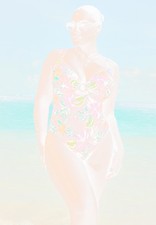 Swimsuits for All Women's Shimmer Ring Underwire One Piece Swimsuit Plus Sizes