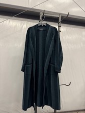 Vintage Pendleton Virgin Wool Robe - Grey Black Ombre Stripe - Made in USA