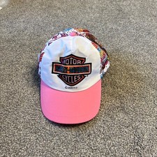 Harley-Davidson hat baby girls pink white cap biker grunge logo streetwear