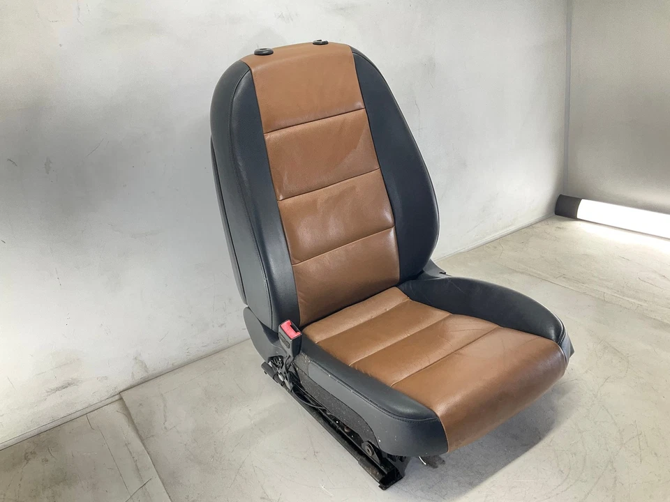 05-11 Asiento del conductor delantero Audi A6 cuero dos tonos amaretto y negro OEM Foto 3 de 4