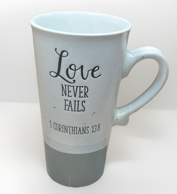 Sheffield Home Stoneware Coffee Mug  Love Never Fails   18 oz (A)