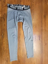 Nike Mens Medium Compression Tights Running Workout Grey M (8/10)