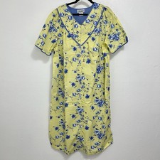 Anthony Richard’s Yellow Blue Floral House Dress MuuMuu Zip Dress Cottagecore