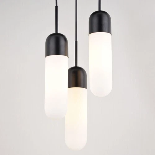 Vaxcel Lighting P0423 3 Light 10"W Suspension Mini Pendant - Black - Picture 2 of 11