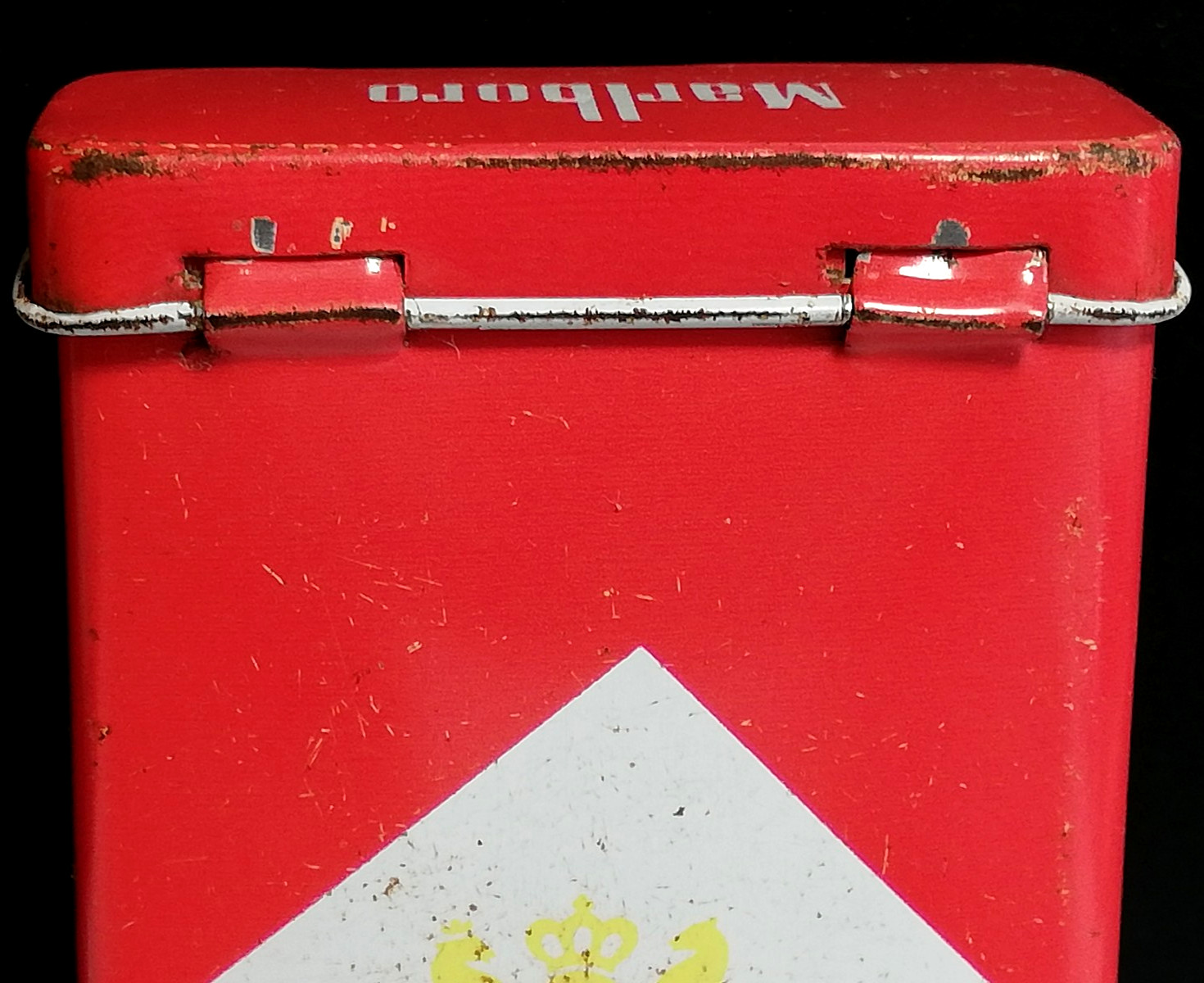 Marlboro Vintage Tin Box. Cigarette Pack. Storage Box. Hard Used