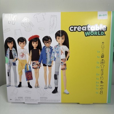 Creatable World Deluxe Character Kit Customizable Doll, Black Straight Hair 