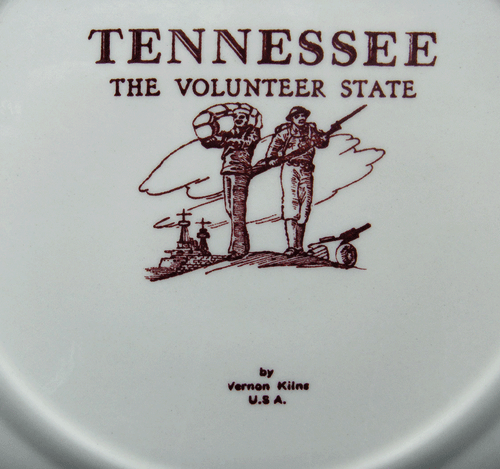 Vernon Kilns Tennessee collector plate~The Volunteer State~ Ultra Maroon - Picture 5 of 5