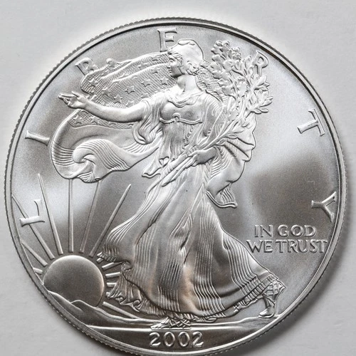 2002 American Silver Eagle (BU) in a Capsule - PRISTINE & AUTHENTIC!