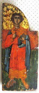 Antique Greek triptych wing: Standing saint
