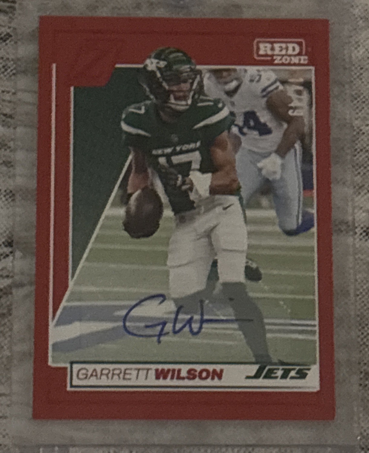 2024 PANINI ZENITH - #77 GARRETT WILSON RED ZONE RED REFRACTOR AUTO 14/49