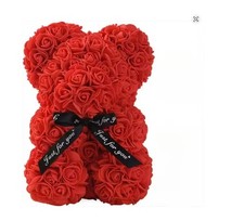 Artificial Rose Teddy Bear Eternal Flower Gift Mom Anniversary Birthday