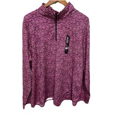 NWT Zone Pro Womens Large Pink Black Athletic Half Zip Pullover EE49