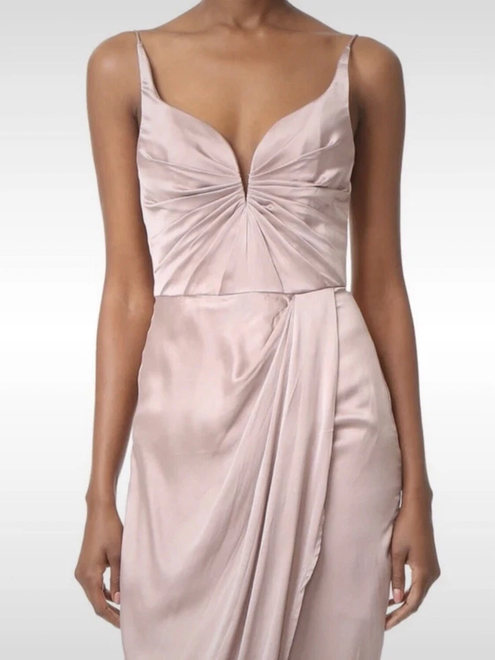 Robe Zimmermann Cocktail Drapée rose à col plongeant en Soie - Taille S - Photo 1/4