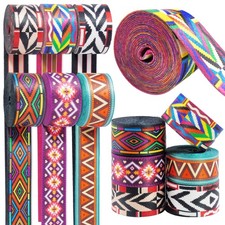 6 Rolls 1.5 inch Bohemian Nylon Webbing Belt Webbing Straps Purse Straps Back...
