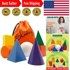 7 Pcs 3D Shapes for Teaching and Math Manipulatives - Geometric Shapes and Ge...
