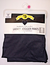 BOBBIE BROOKS LADIES JOGGER PANTS W ELASTIC WAISTBAND MEDIUM SOLID BLACK SOFT