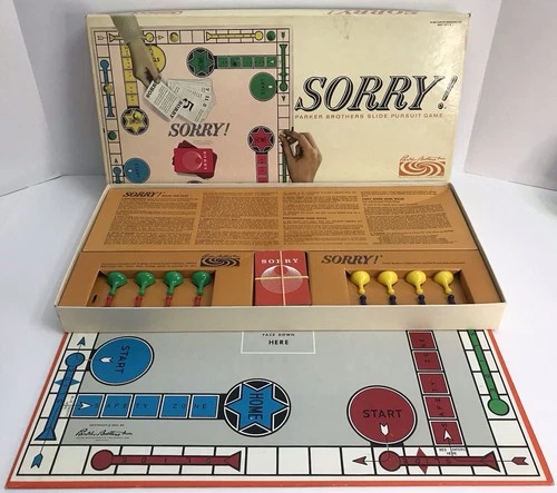 Vintage 1964 Sorry! Classic Board Game Parker Brothers Complete