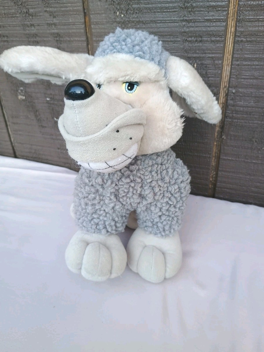 Vtg Plush Pooch Patrol Dog Rascal Gray Husky Snarl Lip Shows Teeth