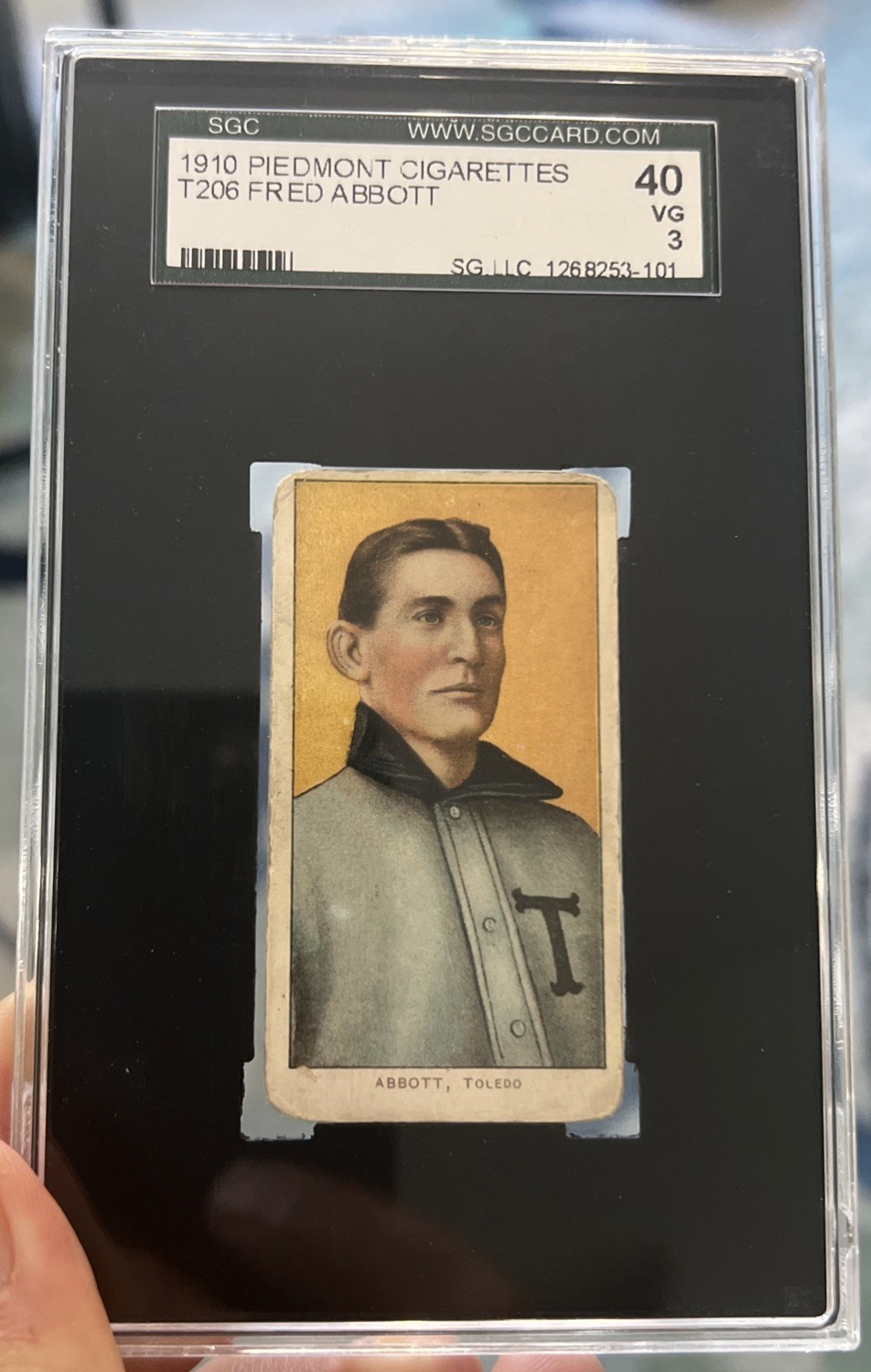 1909-11 T206 Fred Abbott Piedmont SGC 3