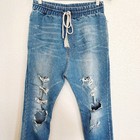 Grunge Distressed Elastic Waist Jeans Size Medium — photo 2