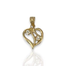 Heart Cz Pendant - 10K Yellow Gold